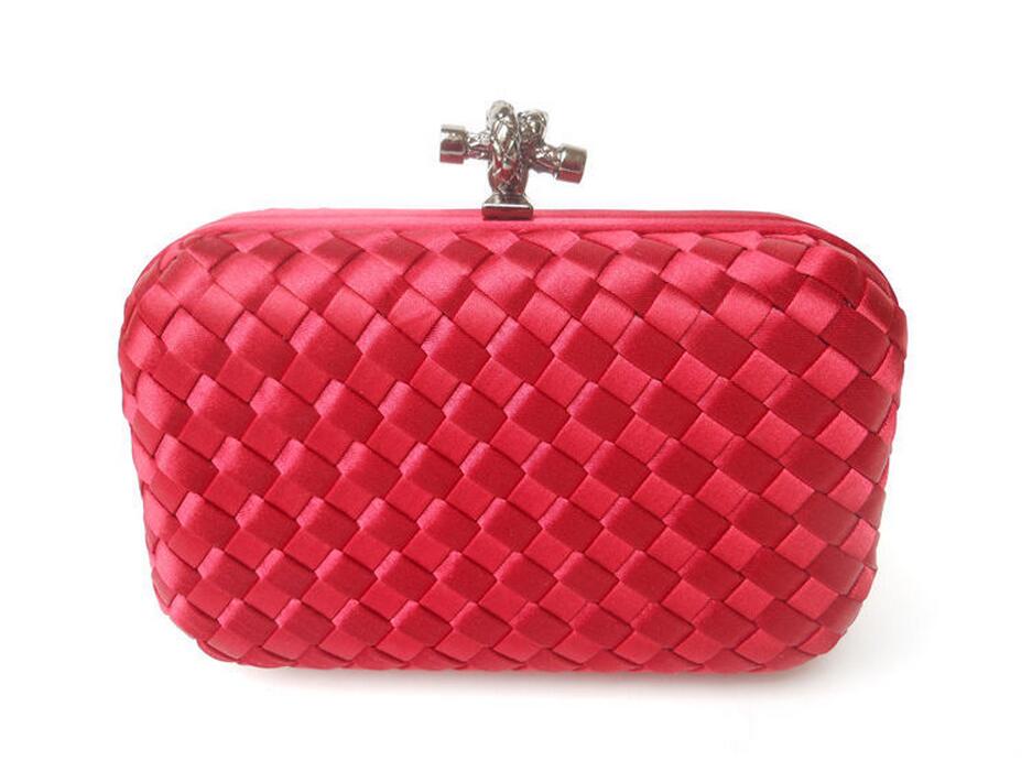 Fabrik neues angebot Damen süßigkeit farben Wove Abendtasche und kupplungen erfasst Mit Kette freies