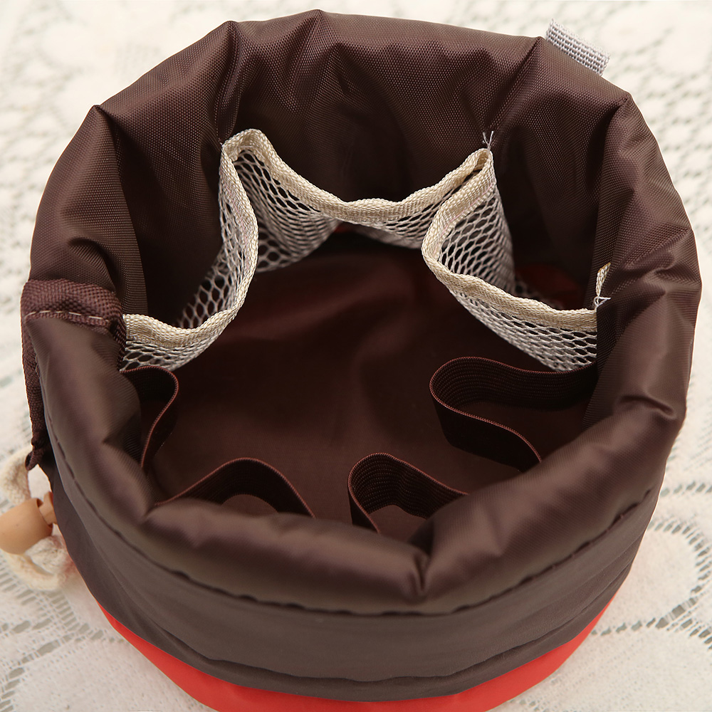 Neue Ankunft Tonnenförmige Reise Kosmetiktasche Nylon Hohe Kapazität Kordelzug Elegante Trommel Waschen Tasche