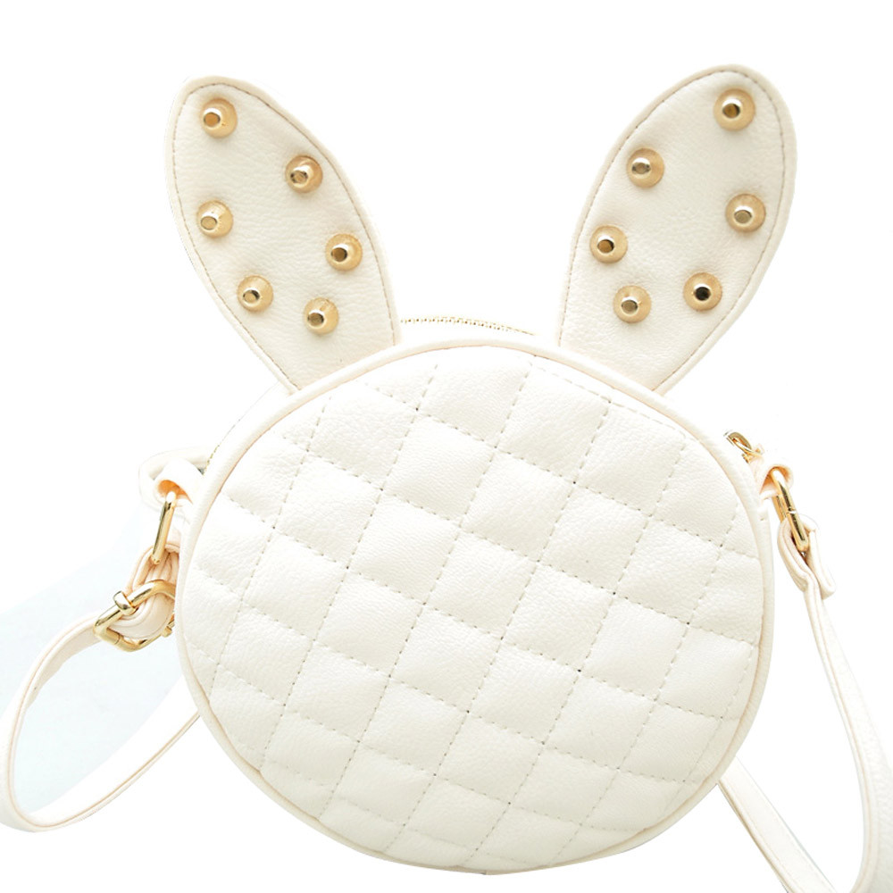 Empfindliche Neue Damen Mädchen Sommer Niedlichen Kaninchen Ohr Runde PU Leder Körper Mini Schulter