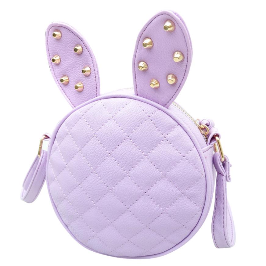 Empfindliche Neue Damen Mädchen Sommer Niedlichen Kaninchen Ohr Runde PU Leder Körper Mini Schulter