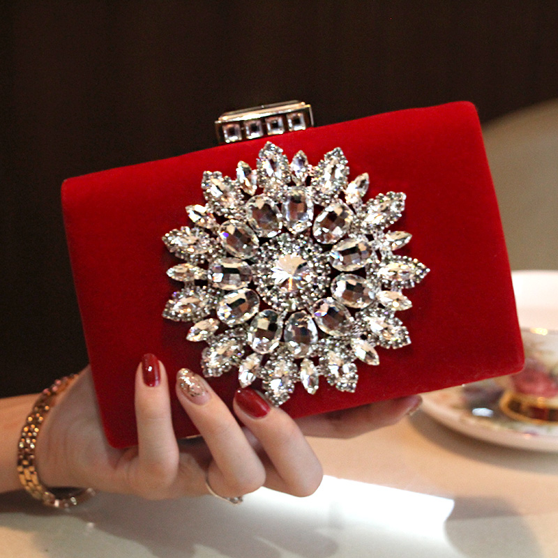 neue Einseitig Sonne Diamant Kristall Abendtaschen Kupplung Tasche Hot Styling Tageskupplungen Dame Hochzeit Damen