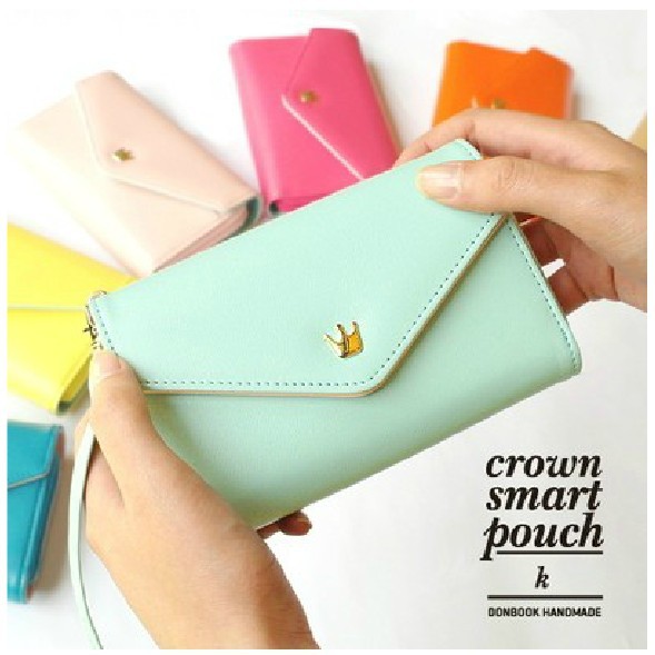 Damen Mode Taschen iPhone Geldbörse Münzfach Armband Beutel PU Leder Zip Wallet