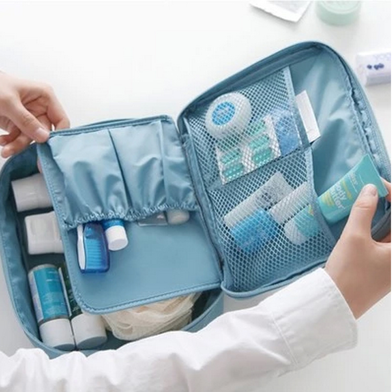 neuankömmling große kapazität Kosmetiktasche korean make up Tasche dot Damen Handtasche portable