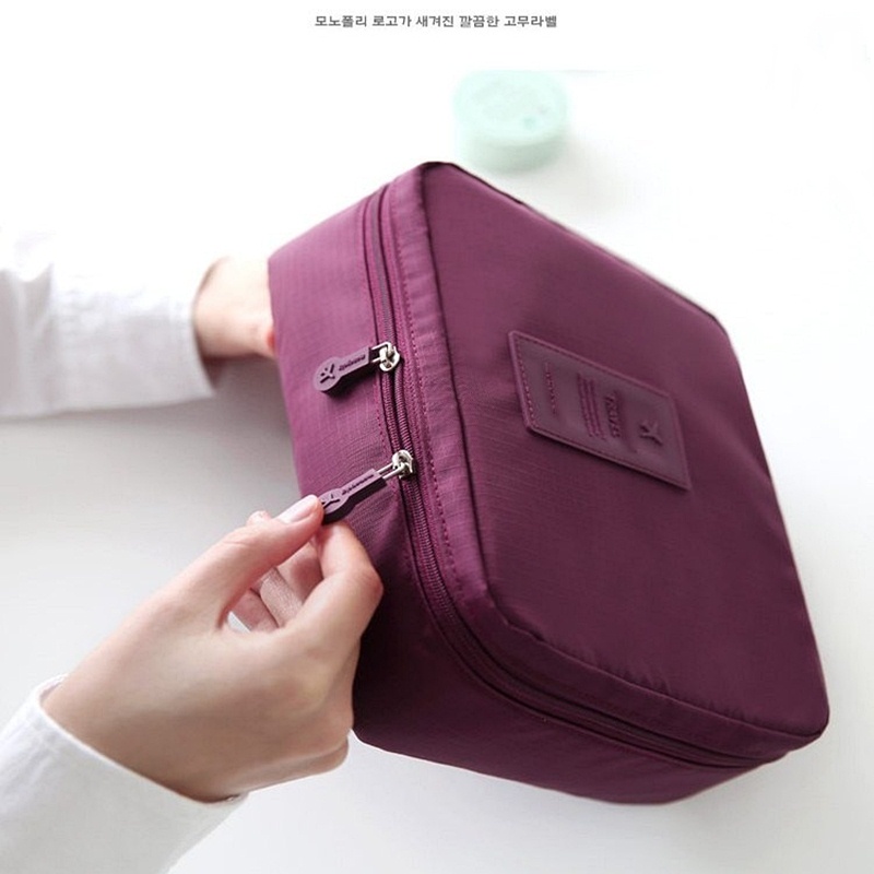 neuankömmling große kapazität Kosmetiktasche korean make up Tasche dot Damen Handtasche portable