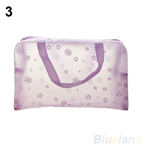 Blumendruck Transparent Wasserdicht Make up Kosmetiktasche Reisewaschbeautycase Toiletten bade Tasche