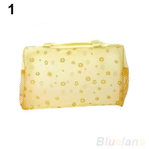 Blumendruck Transparent Wasserdicht Make up Kosmetiktasche Reisewaschbeautycase Toiletten bade Tasche