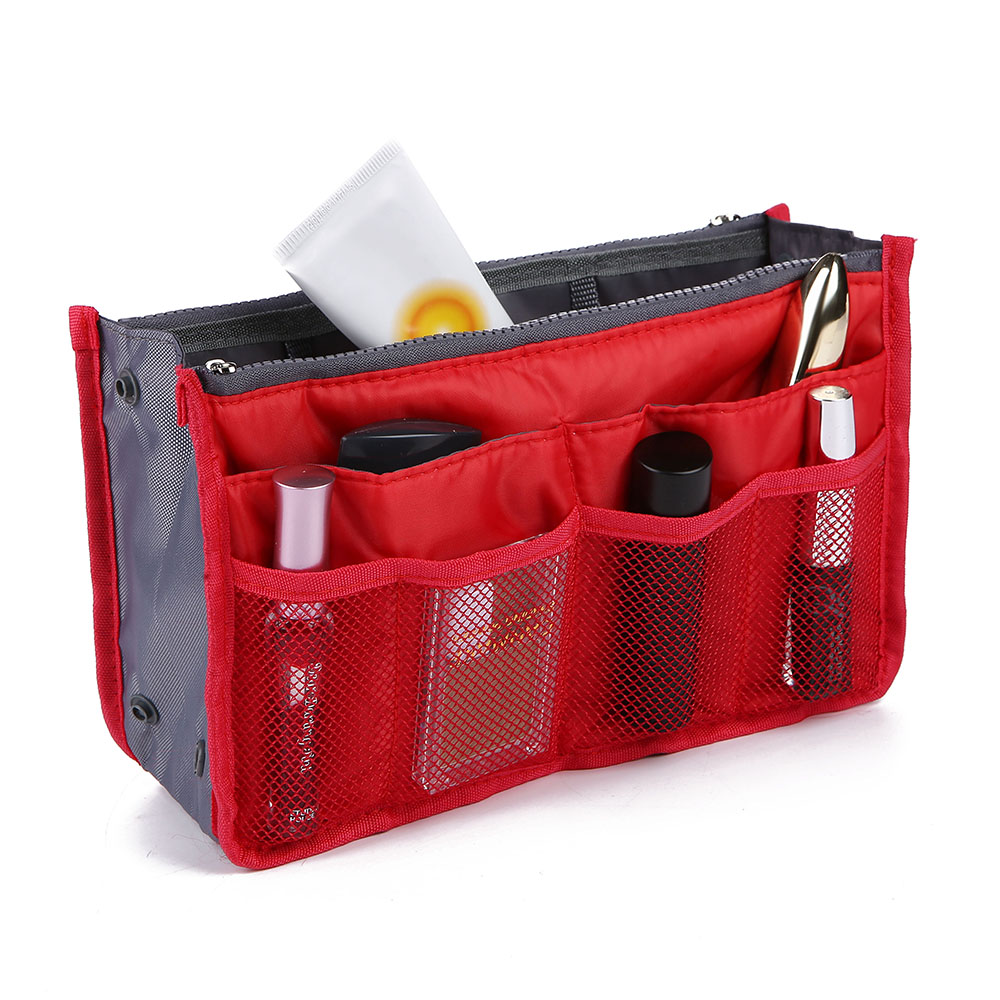 Damen Mädchen Multifunktionale Solide Kosmetiktasche Reißverschluss Schminktasche Speicherbeutel