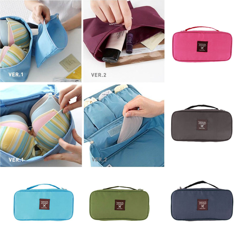Wasserdichte Damen Mädchen Dame Tragbare Reise Bra Unterwäsche Dessous Organizer Bag Kosmetik Make Up Toilett