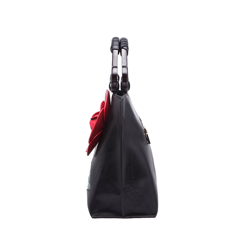 marke frühjahr neue Damen Einkaufstasche mit einer blume eimer Tasche qualität pu Leder Handtasche