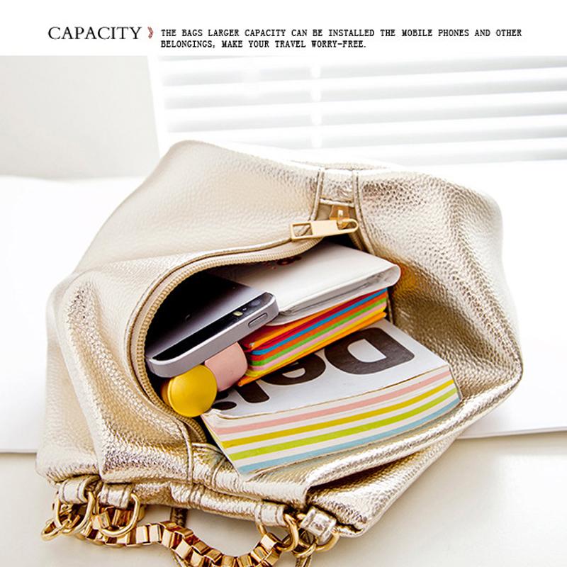 Nagelneu Pu Leder Damen Messenger Bags Fashion Ketten Eimer Tasche Damen Handtasche Crossbody Umhängetasche