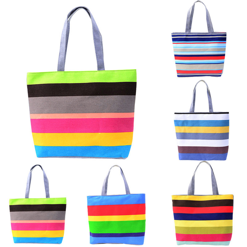 Sommer Leinwand Fashion Farbdruck dame Mädchen Handtaschen Umhängetasche Lässig Bolsa Einkaufstaschen