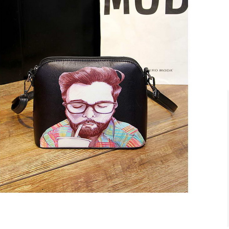 Kleine Casual Damen Katze Tier Gedruckt Shell Stil Messenger Bags Pu Leder Dame Cut Druck Umhängetaschen