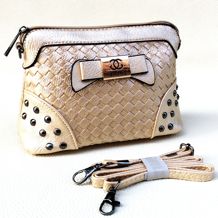 Neuen Damen Leder Handtasche Mode Lingge Schultertasche Kupplung Tote Geldbeutel Hobo Messenger Doppel Metall Bogen