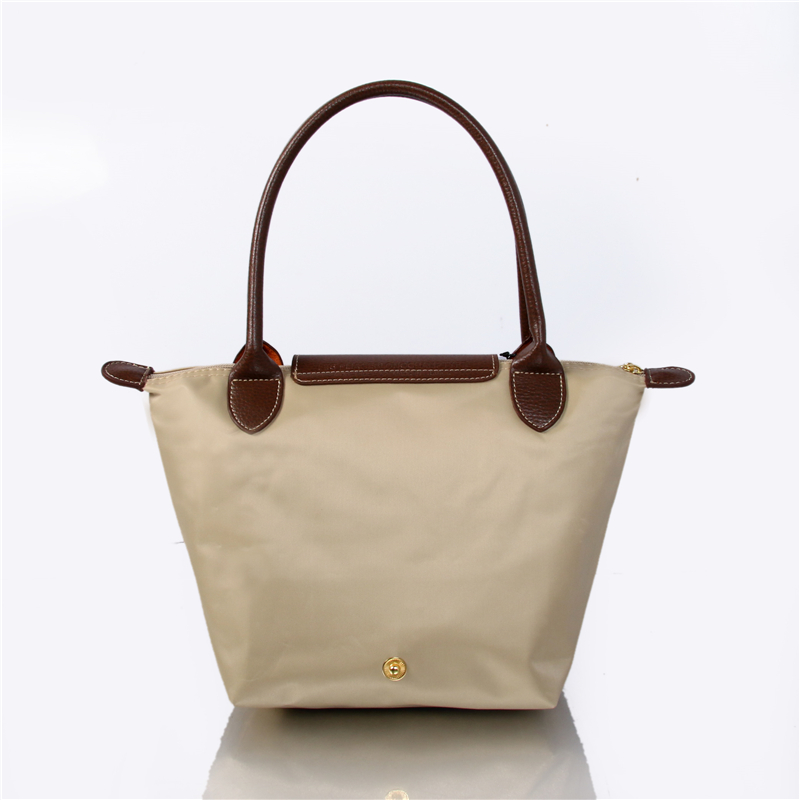 Französisch Marke Damen Lange Nylon Vintage Tote Tasche PU Griff Einkaufs Schulter Handtaschen Folding Schule