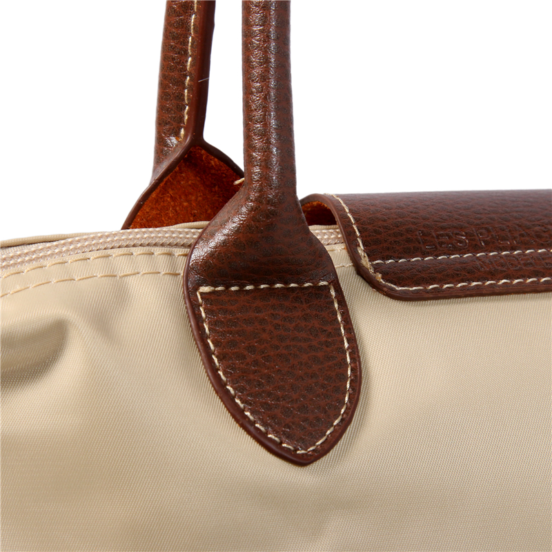 Französisch Marke Damen Lange Nylon Vintage Tote Tasche PU Griff Einkaufs Schulter Handtaschen Folding Schule