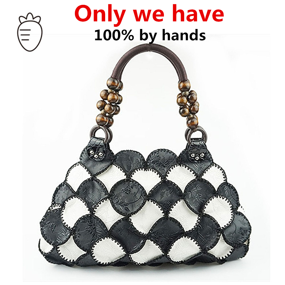 Damen Leder Handtaschen von bekannten marken leopard patchwork nationalen Umhängetaschen handgenäht sicke