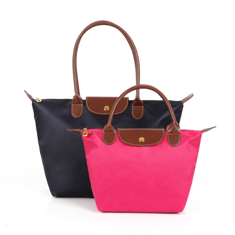 Französisch marke Damen lange nylon vintage Tasche griff warenkorb schulter Handtaschen falten