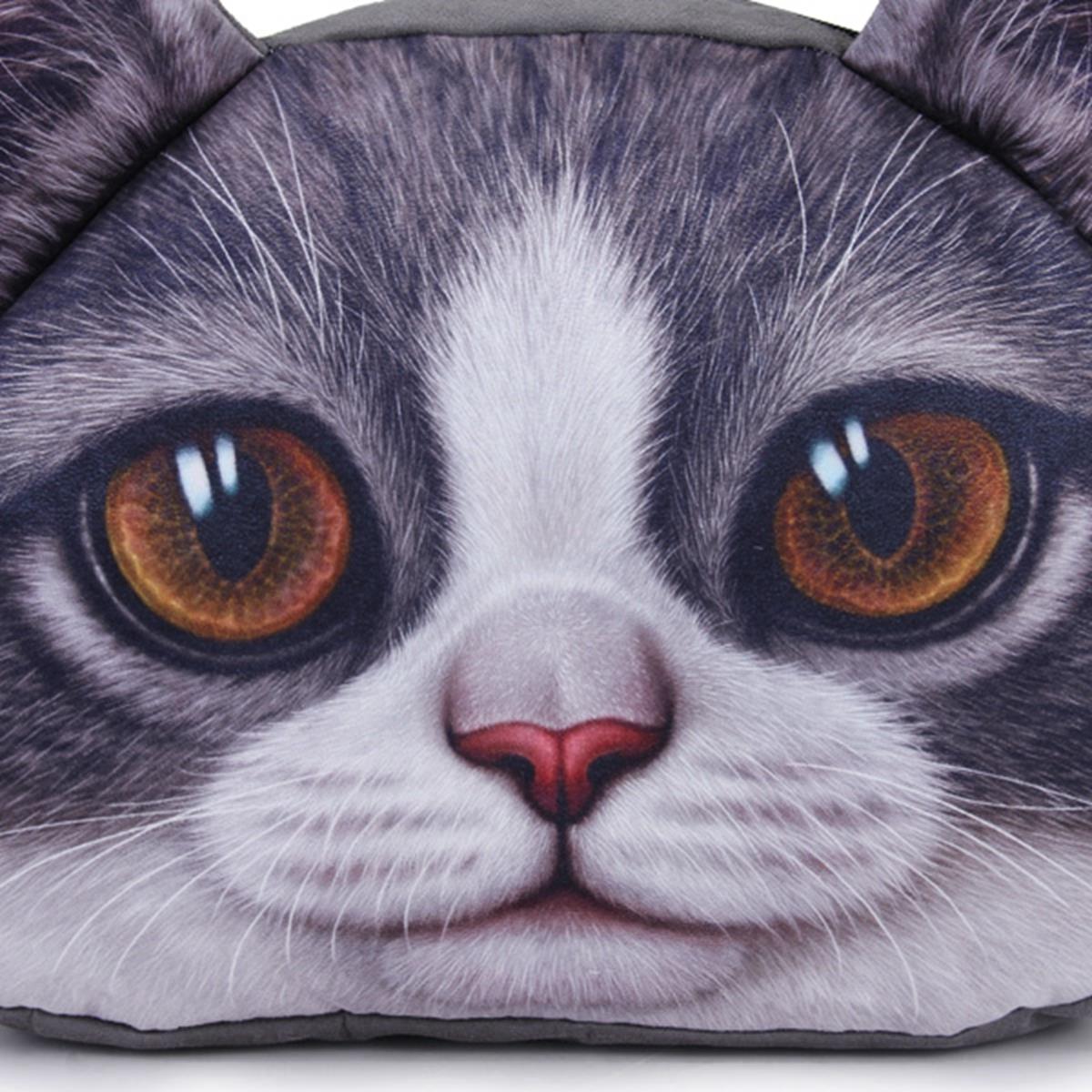 3D Matt Damen Nette Katze Druck Handtaschen Schulter Reißverschluss Polyester Student Handtasche Mädchen