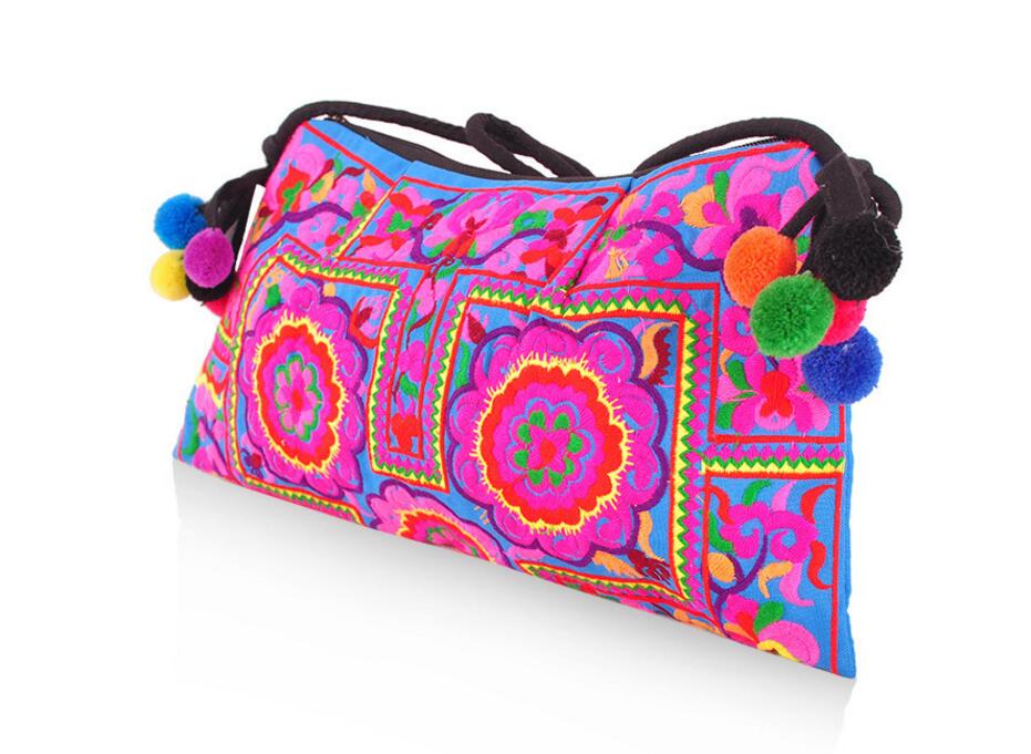 Freies Verschiffen Nationalen Trend handgefertigten Stoff Stickerei bestickte Taschen Schulter Umhängetasche Tag