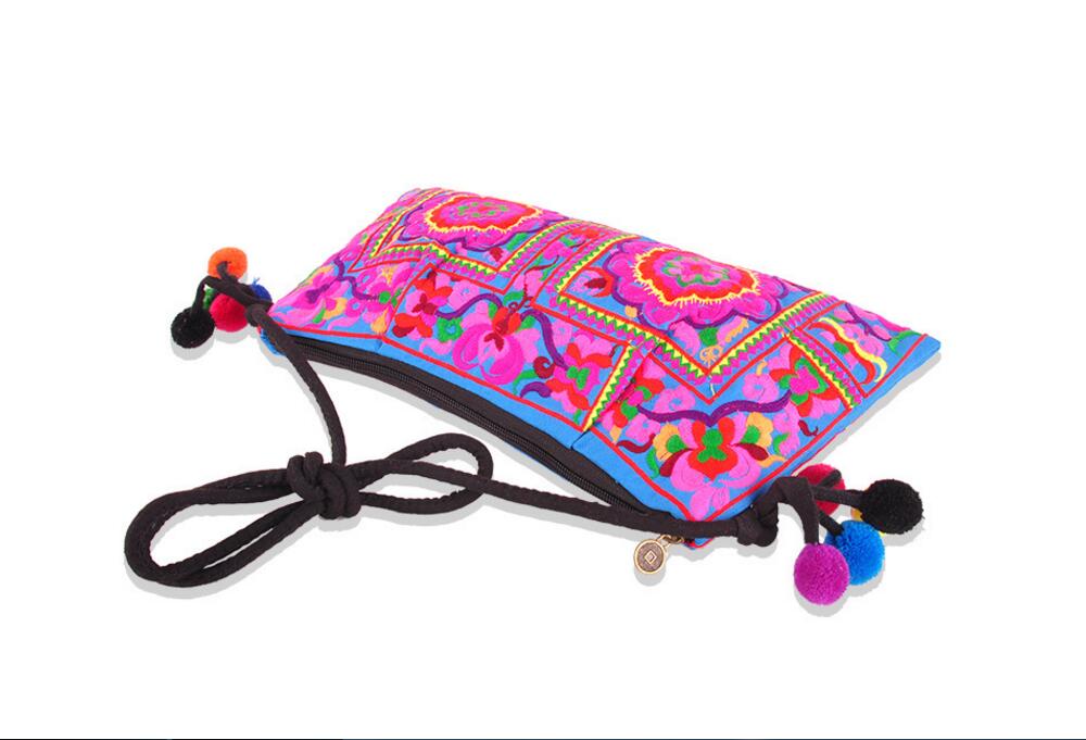 Freies Verschiffen Nationalen Trend handgefertigten Stoff Stickerei bestickte Taschen Schulter Umhängetasche Tag