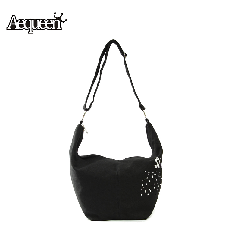 Heiße Damen Brief Schultertasche Reißverschluss Unregelmäßige Leinwand Crossedbody Damen Weibliche