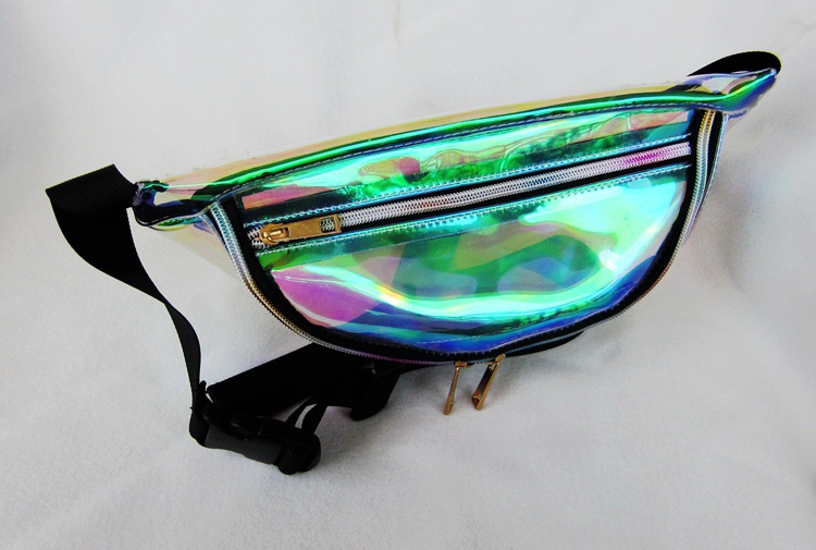 Designer hologramm transparente taille packs casual reise taille Tasche wasserdichte PVC gelee beutel kleine unisex