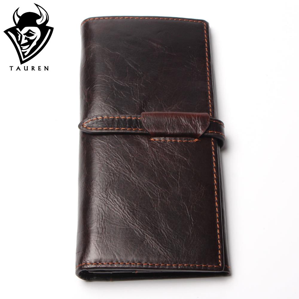 Neue Luxus Marke 100% Top Echtem RindsLeder Hohe Qualität Herren Lange Brieftasche Geldbörse Vintage Design