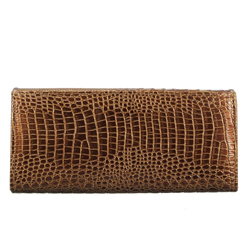 Echtes Leder Damen 3D Krokodilkorn Lange Mappen Geprägte Design auszugs Art Brieftasche Kupplung Geldbeutel Carteira