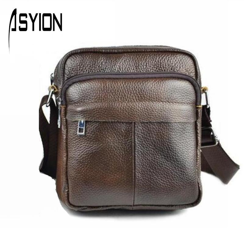 News Echtes RindsLeder Marke Schultertasche Handtaschen Vintage Herren Messenger Bags Kleine Herren
