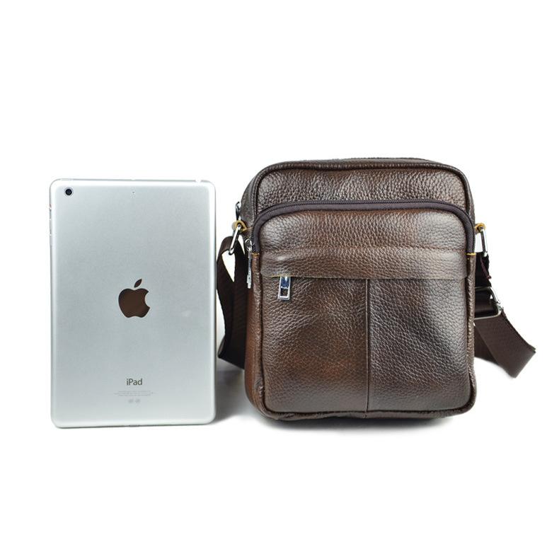 News Echtes RindsLeder Marke Schultertasche Handtaschen Vintage Herren Messenger Bags Kleine Herren