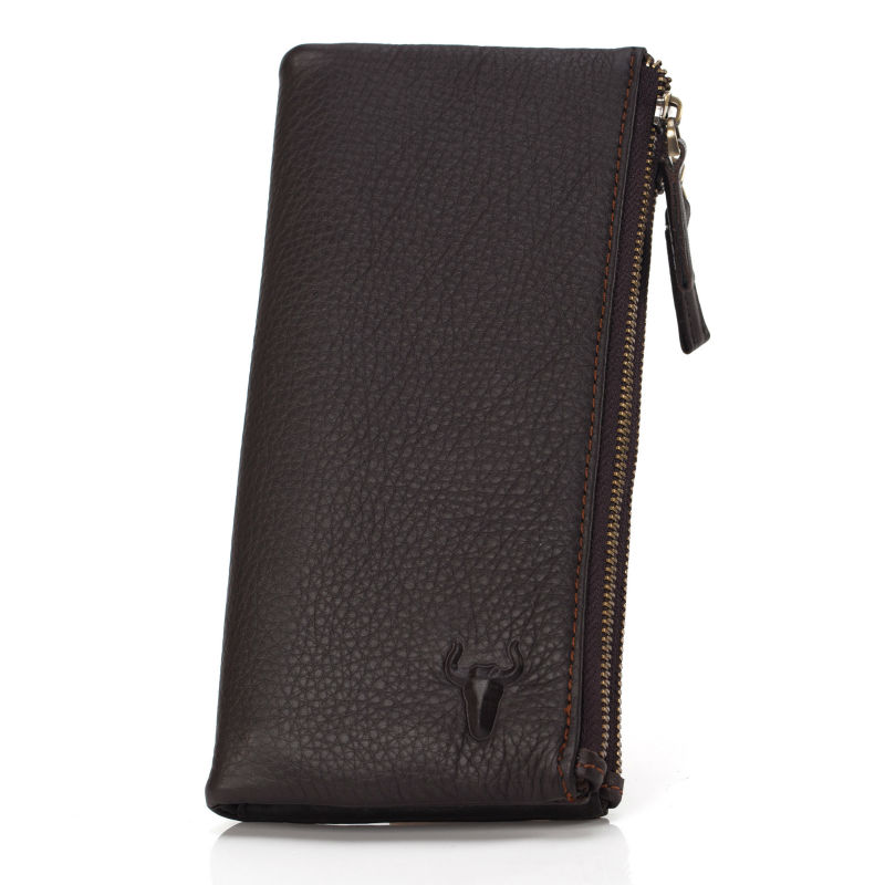 Echtes Leder Reißverschluss Veranstalter Brieftaschen Herren Damen öl Wachs Leder Geldbörse Hip