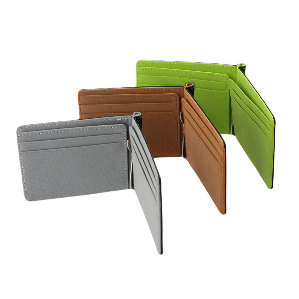 Marke Neue Herren Brieftasche Kurze Haut Brieftaschen Geldbörsen  Mode KunstLeder Geld Clips Sollid Dünne
