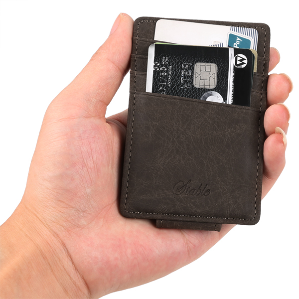 Herren Business Casual KunstLeder Geldbörse Kreditkarte Halter mit Magnet Geld Clip Großhandel Und Einze