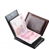 neue Mannmappen Hochwertigem Leder Business Herren Kurze Bauweise Geldbörse Geld Clip Kreative Brieftasche