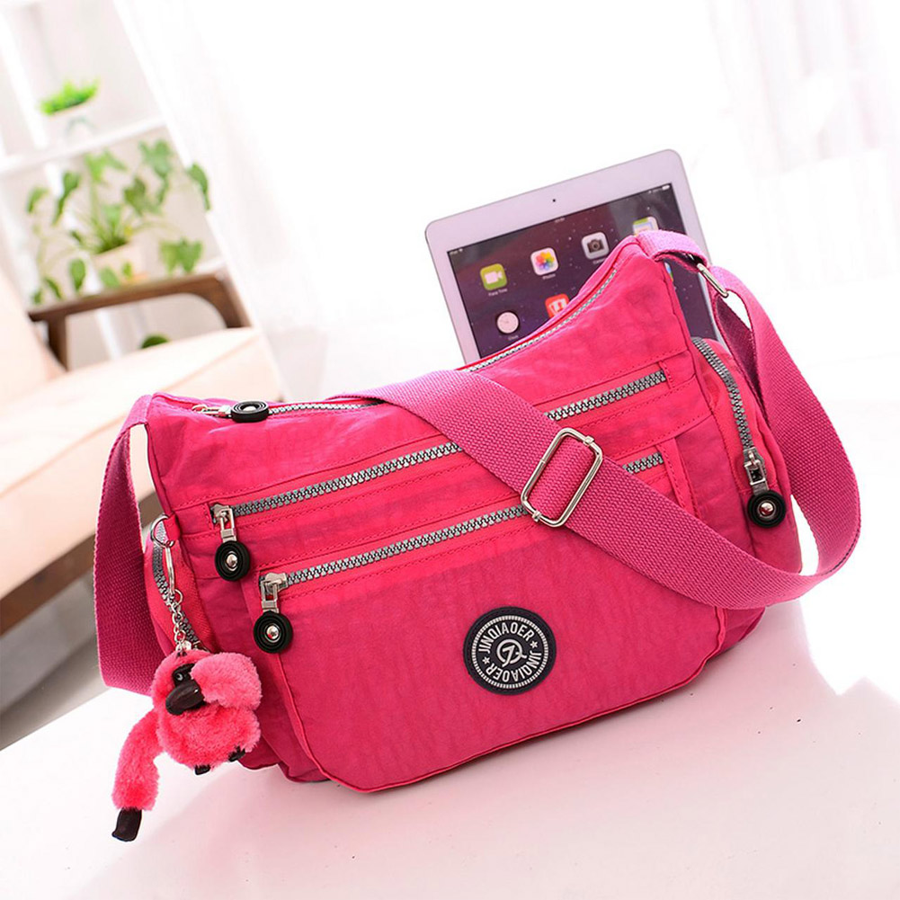 Damen Messenger Bags Crossbody Tasche Nylon Wasserdichte Umhängetasche Mehrere ReißverschlussTaschen