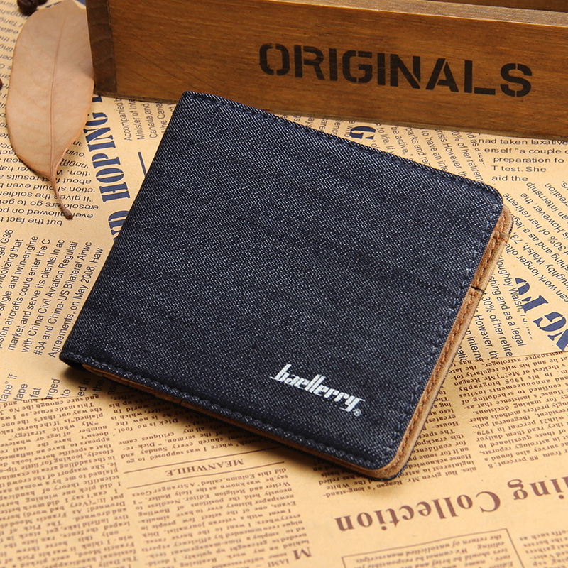 klassische Schwarz Braun Fashion Qualität Herren Geldbörsen Leinwand ReißverschlussTasche Foto