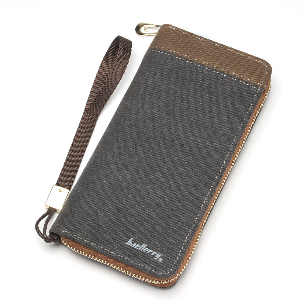 Herren Leinwand Reißverschluss Geldbörse Herren Clutch Handtasche Mode Kupplung Geldbörse