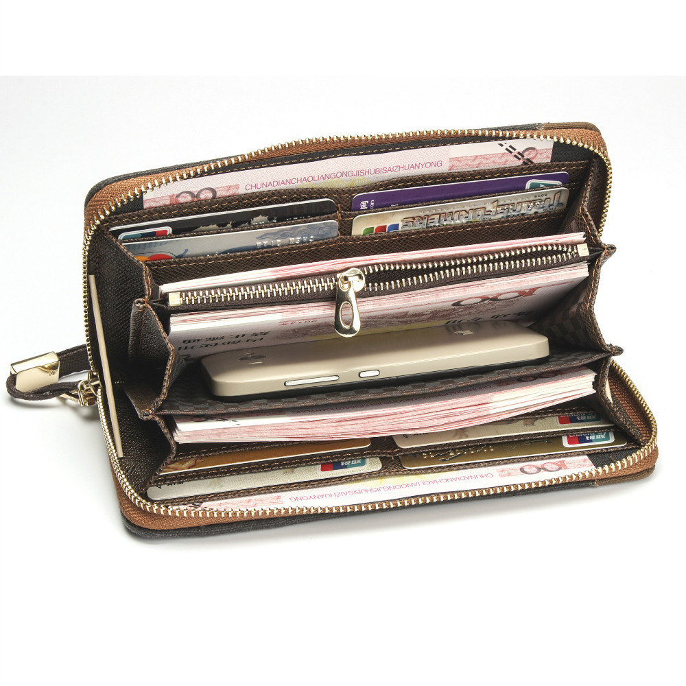 Herren Leinwand Reißverschluss Geldbörse Herren Clutch Handtasche Mode Kupplung Geldbörse