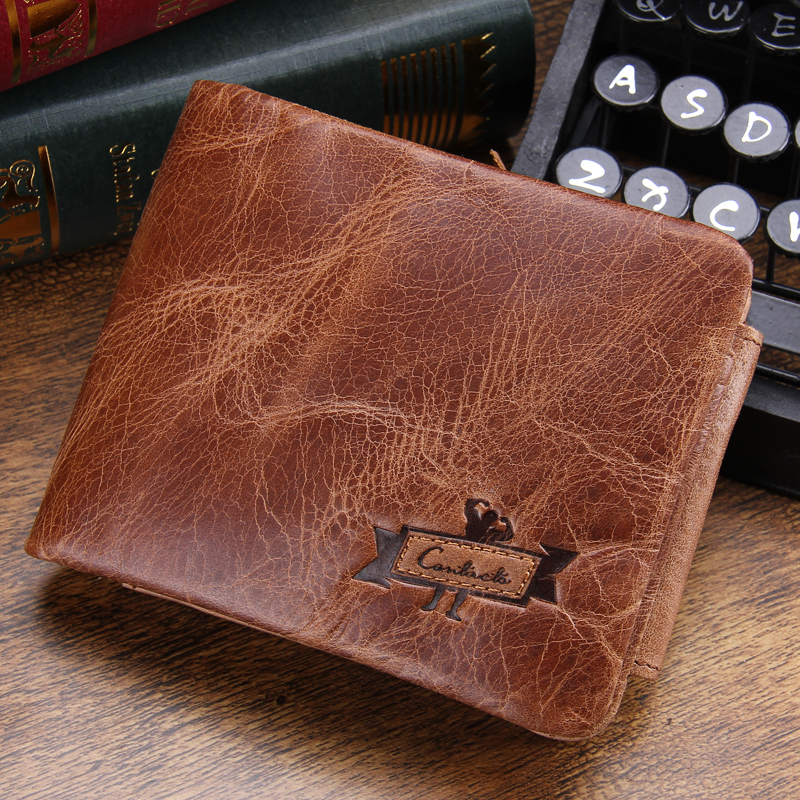 100% echtes Leder Herren Brieftaschen Europäischen und Amerikanischen Stil Wallet Zip Münzfach Leder Geld