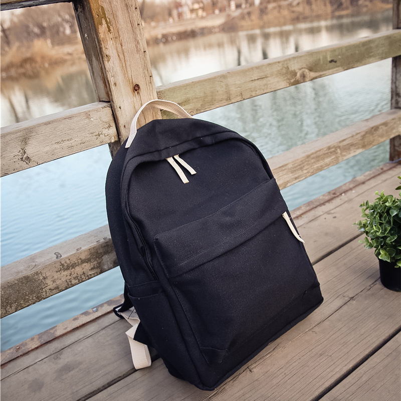 Heißer neue Marke Design Mode schwarz Leinwand Damen Rucksack lässig Reise Taschen adrette Schultaschen