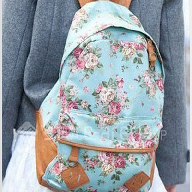 mädchen Blume Rucksack Schule Buch Schultertasche Reisetasche Damen Leinwand Rucksack