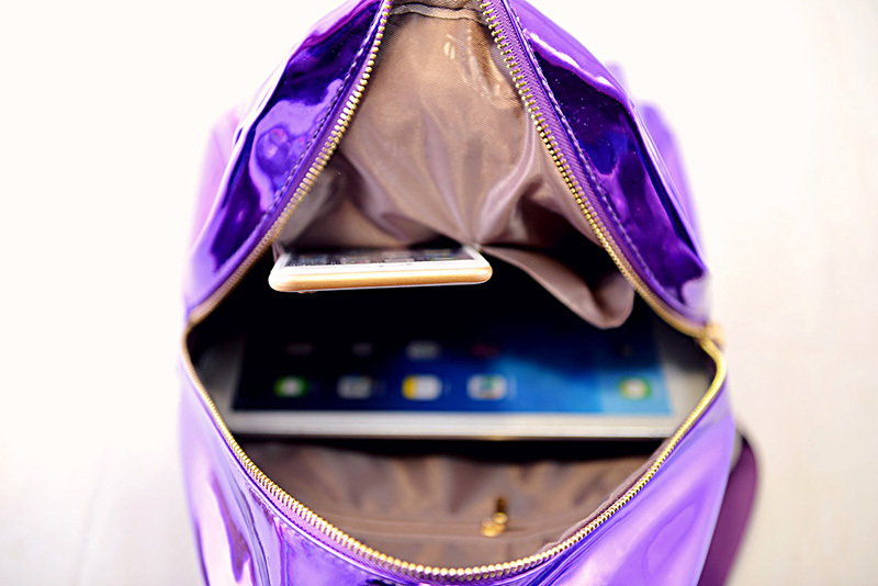 Neue Hologramm Laser Rucksack Mädchen Schultasche Schulter Damen Regenbogen Bunte Metallic Silber Laser Holographi