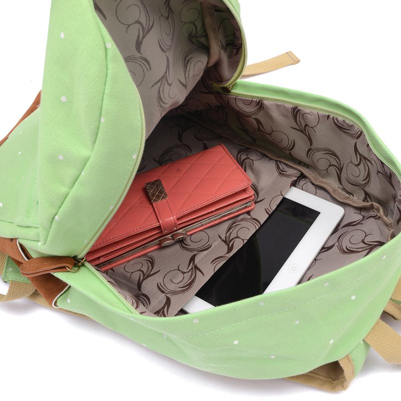 Neue candy farbe leinwand Damen Rucksäcke mode trend casual mädchen Schultaschen dot druck Rucksack umhänge