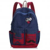 Neue Mode Damen Rucksack Candy Farbe Famous Brand Beard Schultasche Für Damen Casual Dot Big Schnurrbart Rucksäck