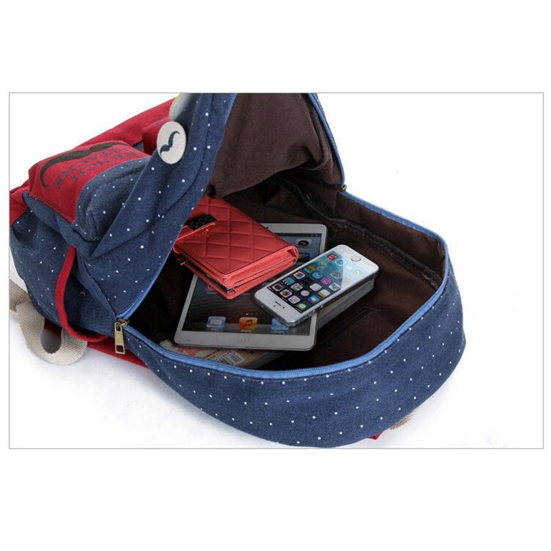 Neue Mode Damen Rucksack Candy Farbe Famous Brand Beard Schultasche Für Damen Casual Dot Big Schnurrbart Rucksäck