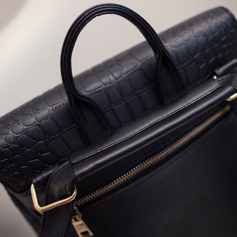 Toposhine Neue Pu Leder Quadrat Alligator Damen Rucksack Solide Einfache Schul Designer Rucksack Hübsche