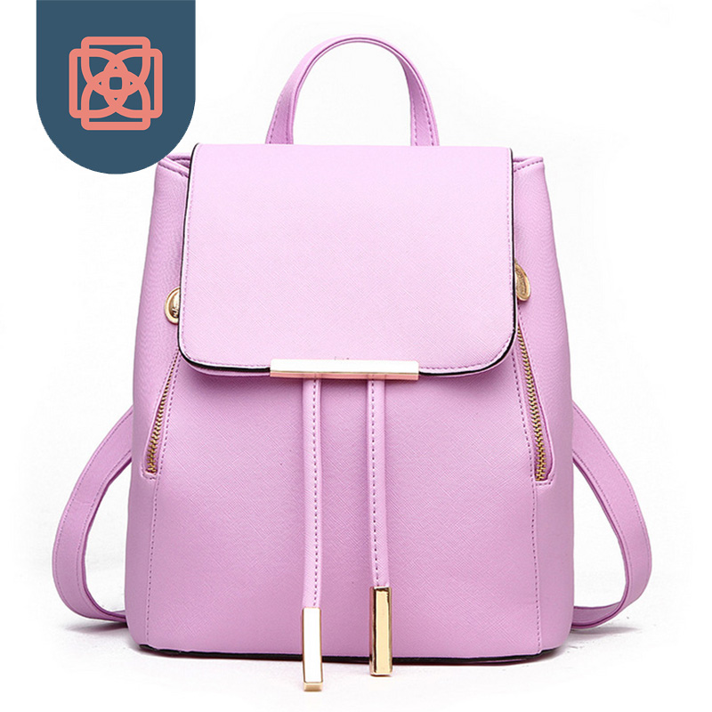 Damen Täglich Rucksäcke Daypack Mädchen Schultasche Pu Leder Taschen Candy Farbe Reisetasche