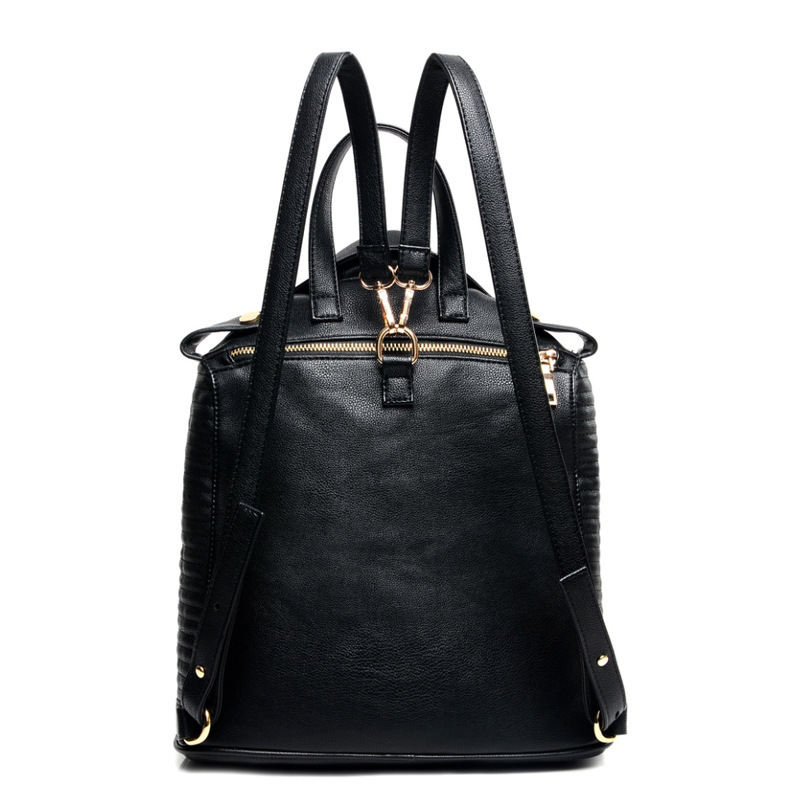 neueste Damen Designer Motorrad Revers Jacke Rucksäcke Mode Pu Leder Rucksack Weiblichen Verdoppelt Rucksack