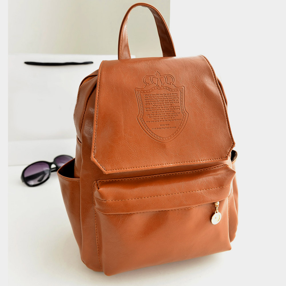 College Style Pu Leder Rucksack 4 Farben Reisetasche öl Leder Mode Rucksäcke für Damen