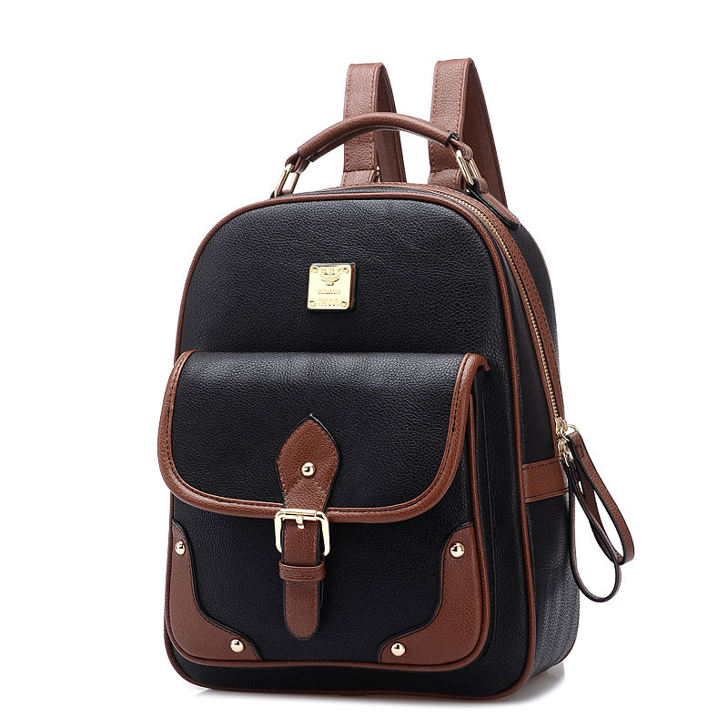 Neue Hohe Qualität Marke Patchwork Damen Rucksäcke Mochila Damen Pu Leder Rucksack Reisetasche Schultasche
